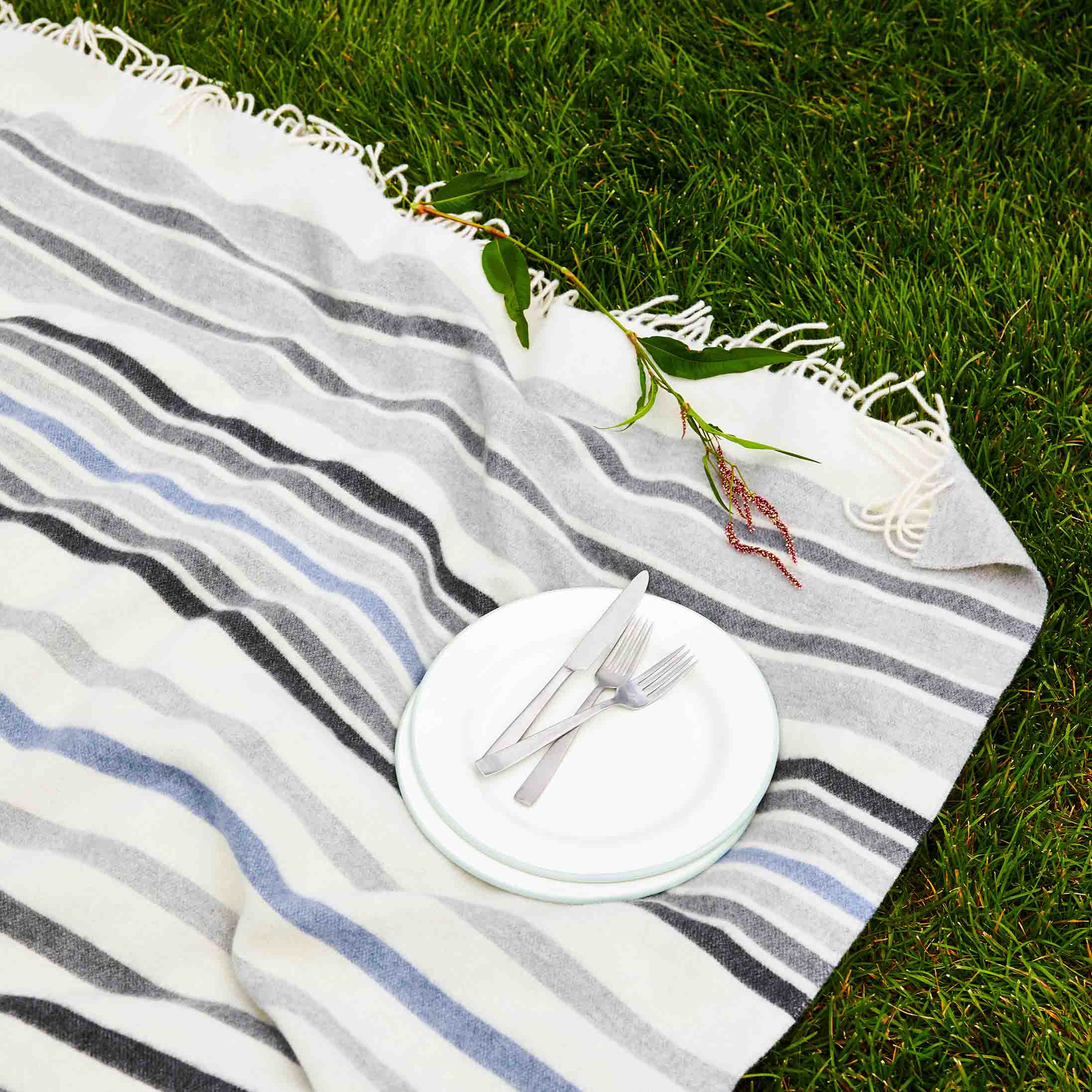 Striped Lambswool Throw Blanket - Image 5