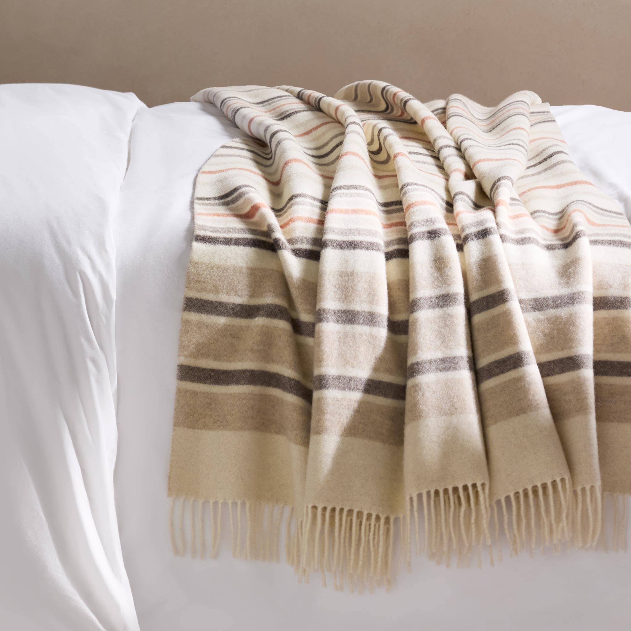Striped Lambswool Throw Blanket - Image 9