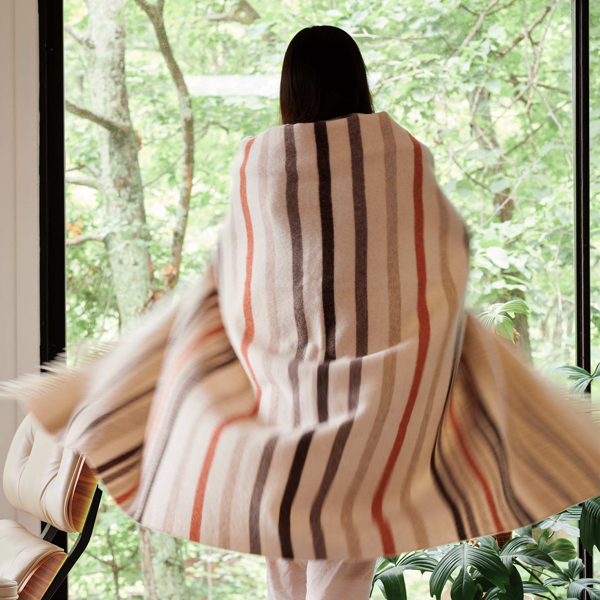 Striped Lambswool Throw Blanket - Image 7