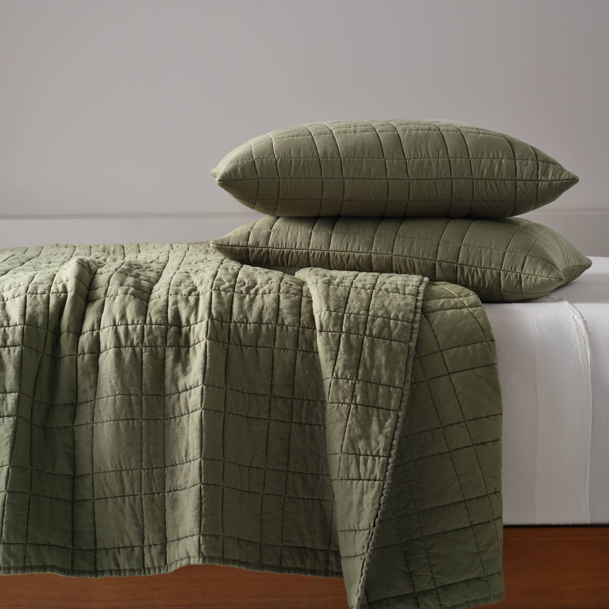 Washed European Linen Quilted Sham Set - Image 12