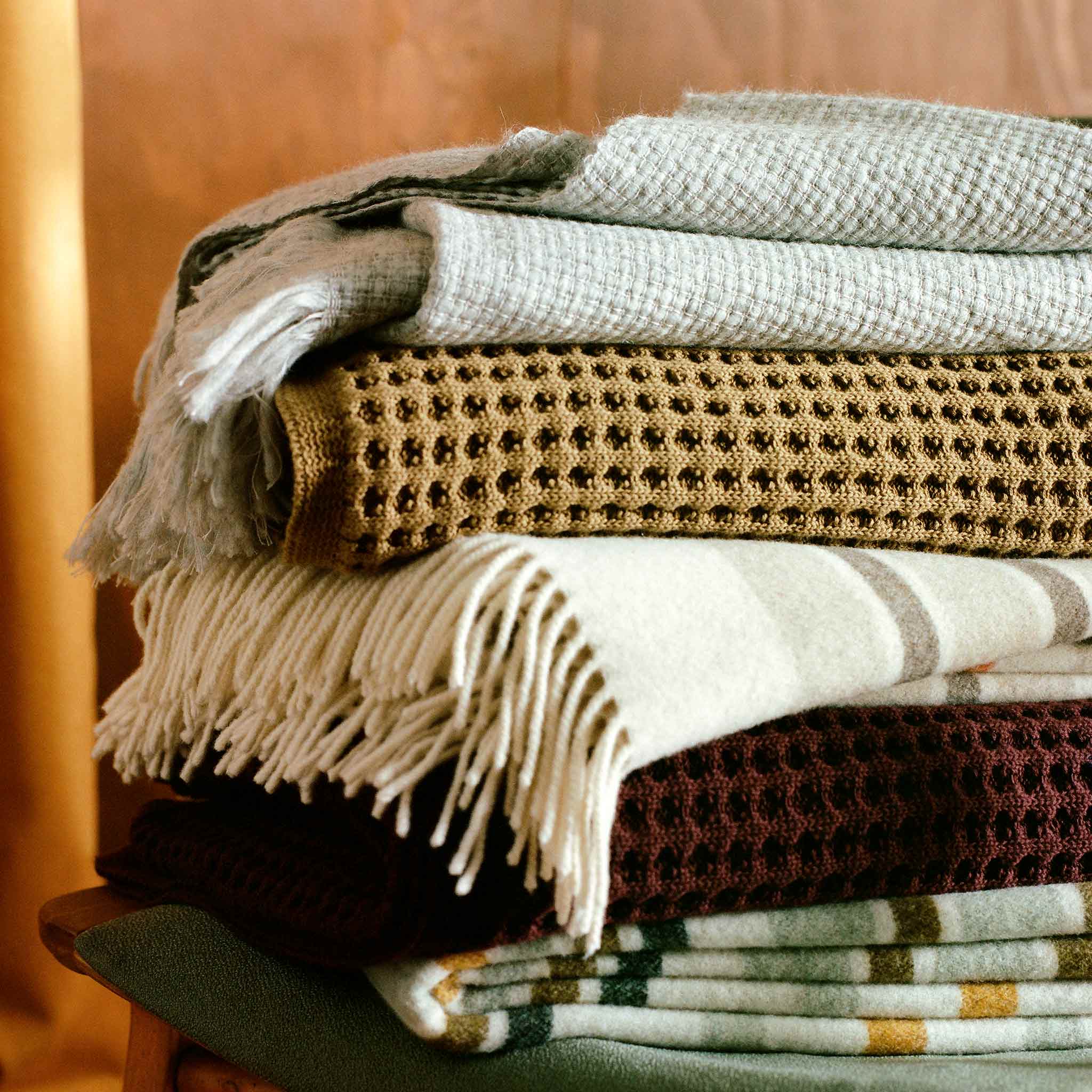 Striped Lambswool Throw Blanket - Image 16