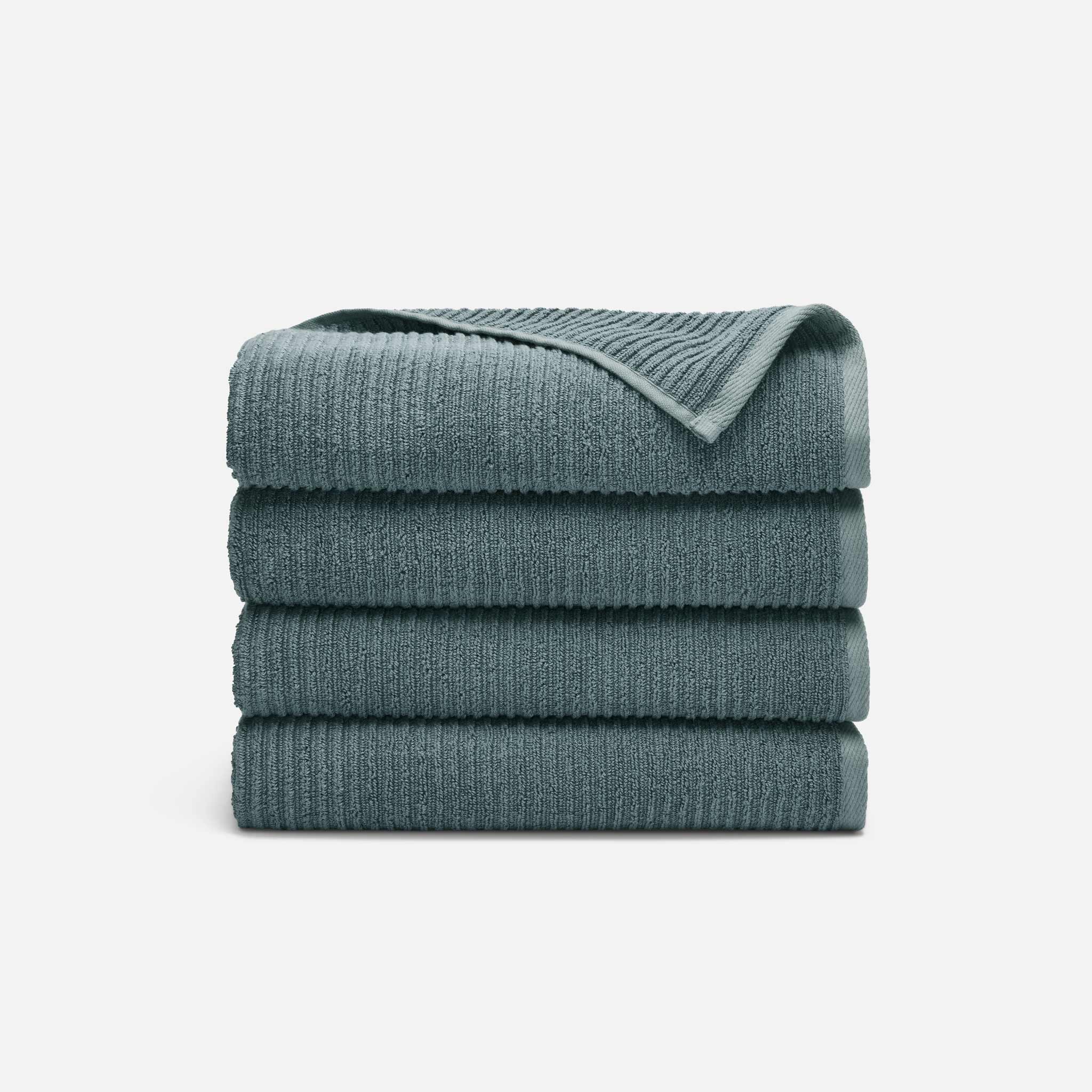 Ribbed Cotton TENCEL Set of 4 Bath Towel Bundle - Image 4