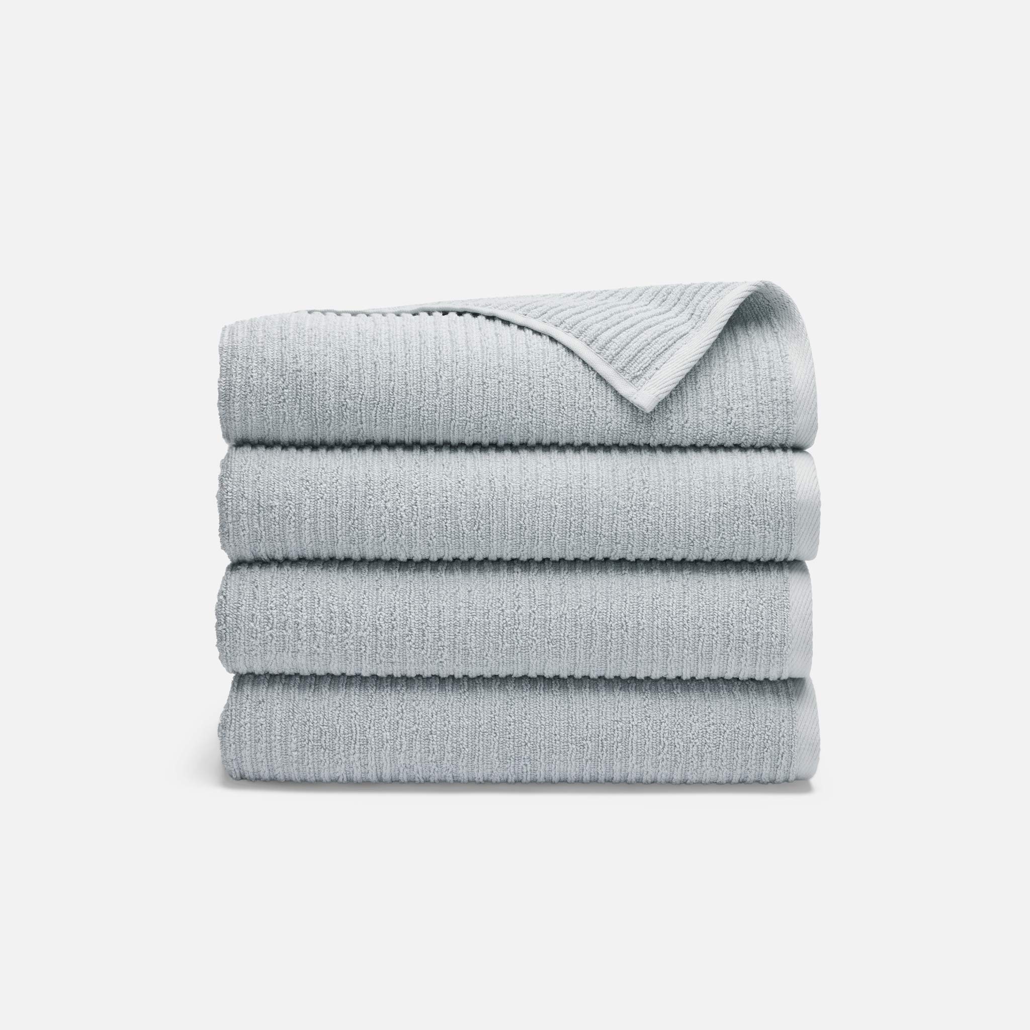 Ribbed Cotton TENCEL Set of 4 Bath Towel Bundle - Image 3