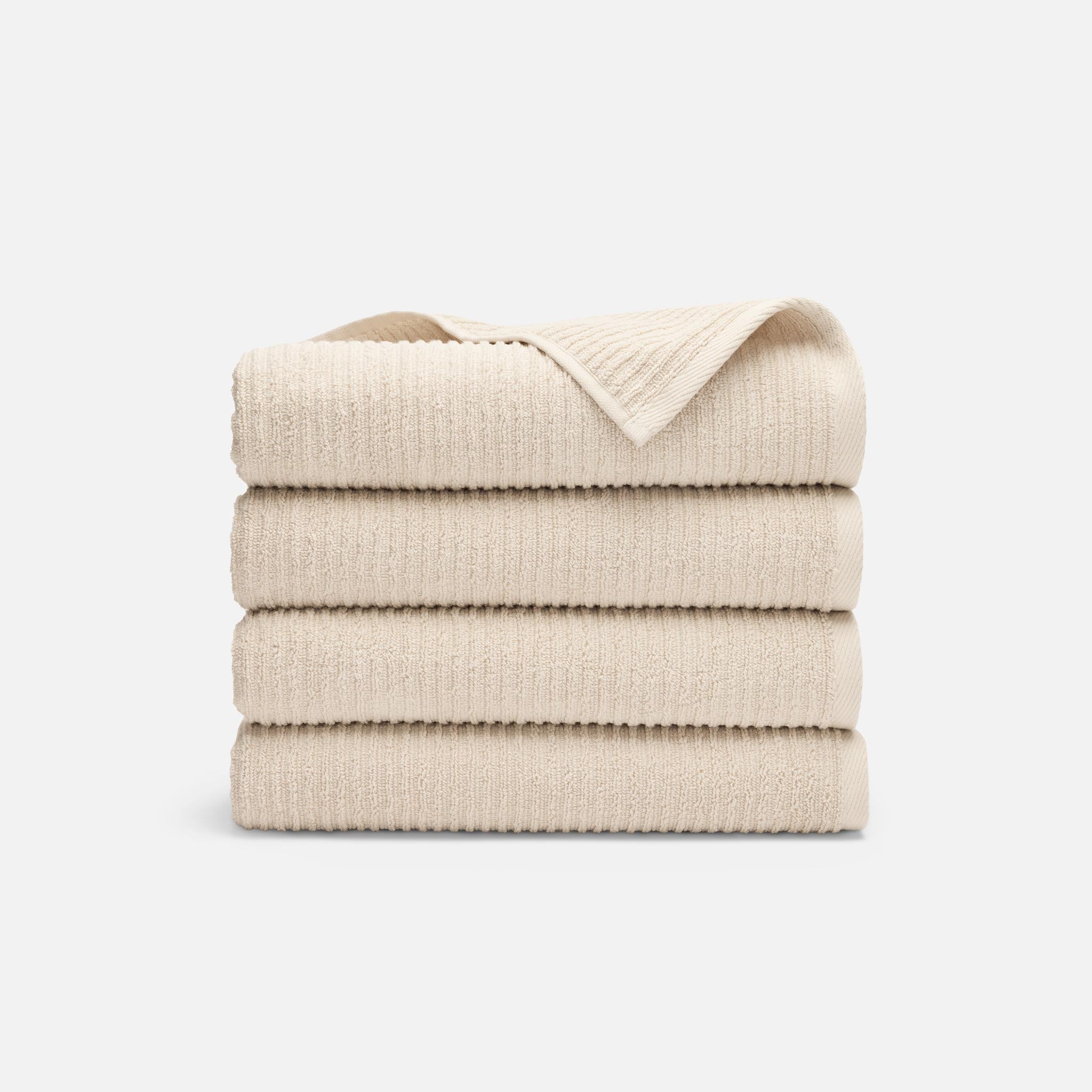 Ribbed Cotton TENCEL Set of 4 Bath Towel Bundle - Image 2