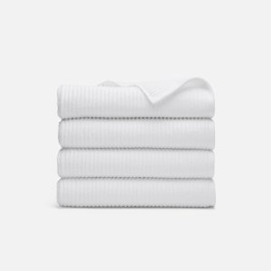Ribbed Cotton TENCEL Set of 4 Bath Towel Bundle
