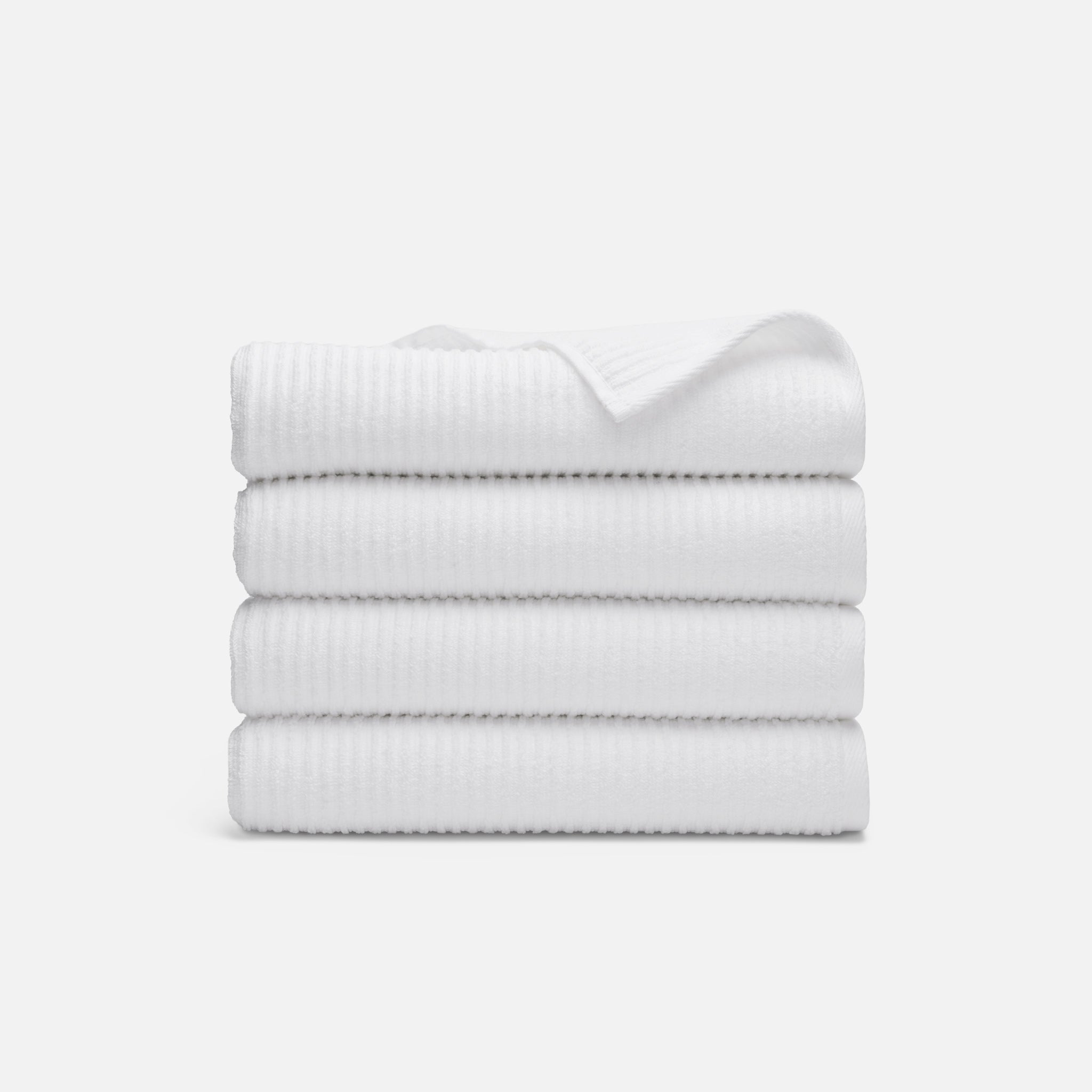 Ribbed Cotton TENCEL Set of 4 Bath Towel Bundle