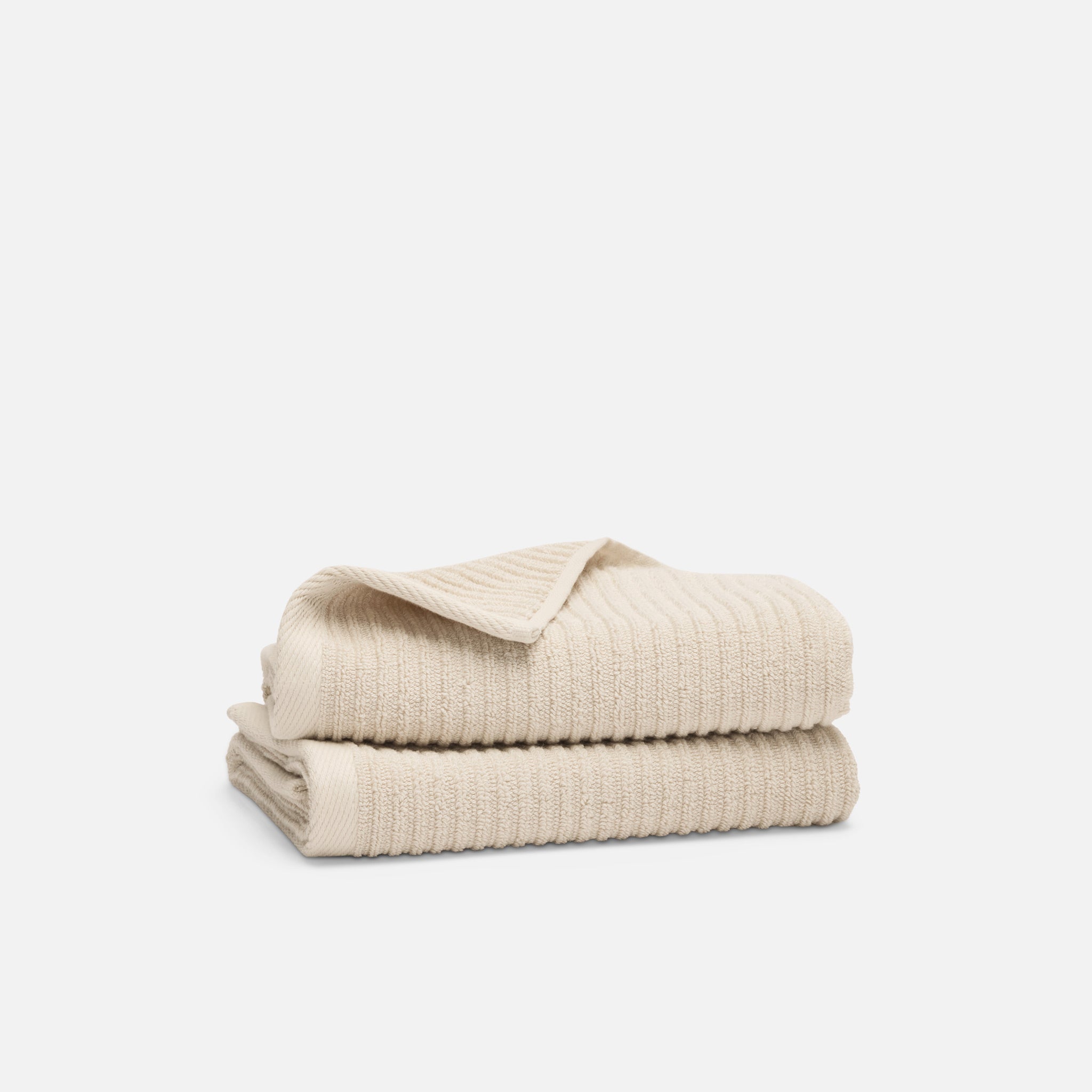 Ribbed Cotton TENCEL Hand Towels Set of 2 - Image 4