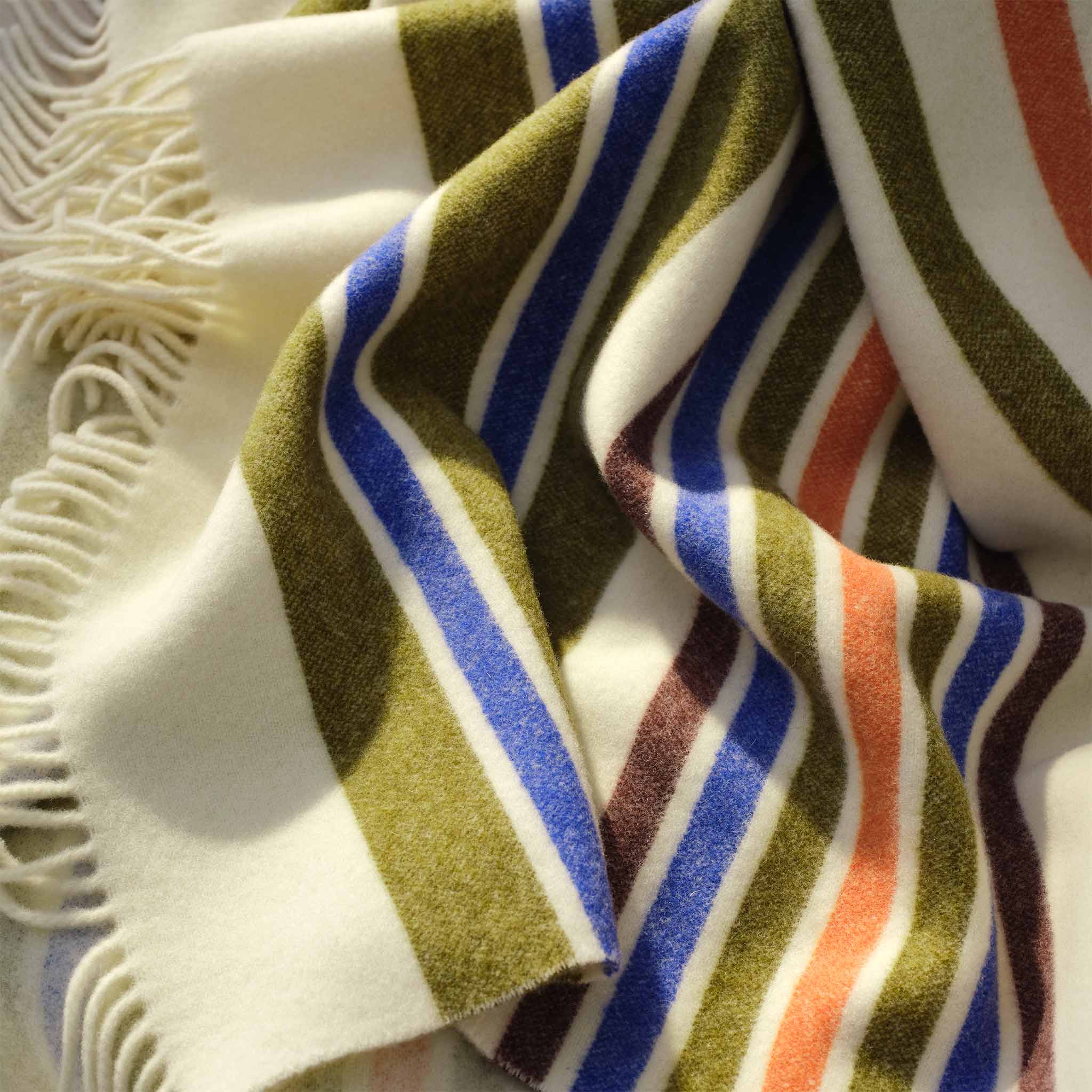 Striped Lambswool Throw Blanket - Image 20