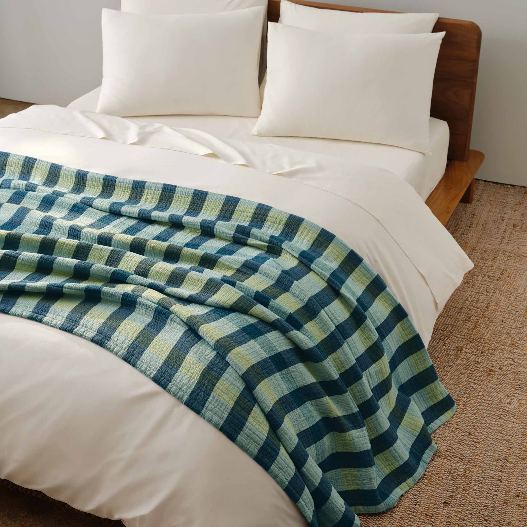 Sunwashed Check Bed Blanket - Image 5